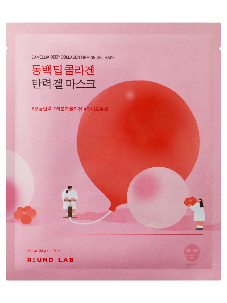 Round Lab Гидрогелевая маска с экстрактом камелии и коллагеном Camellia Deep Collagen Firming Gel Mask 34 гр