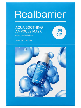 Real Barrier Успокаивающая ампульная тканевая маска Aqua Soothing Ampoule Mask 28 мл х 10 шт