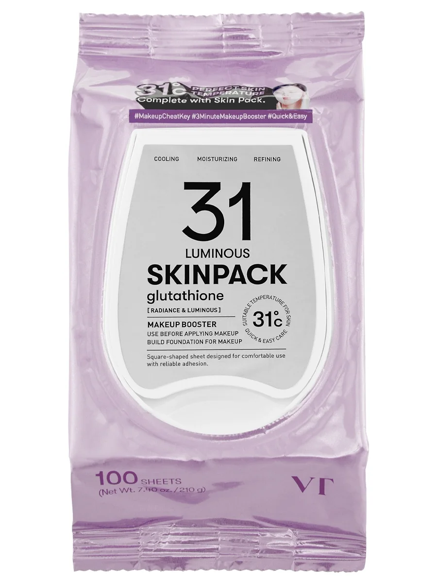 VT Cosmetics Тонер-пэды с глутатионом для подготовки кожи к макияжу 31 Luminous Skin Pack 100 шт