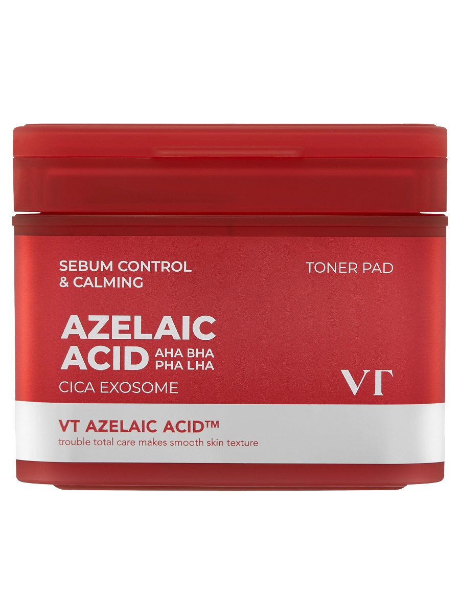 VT Cosmetics Отшелушивающие тонер-пэды с азелаиновой кислотой и экзосомами центеллы Az Care Toner Pad 60 шт