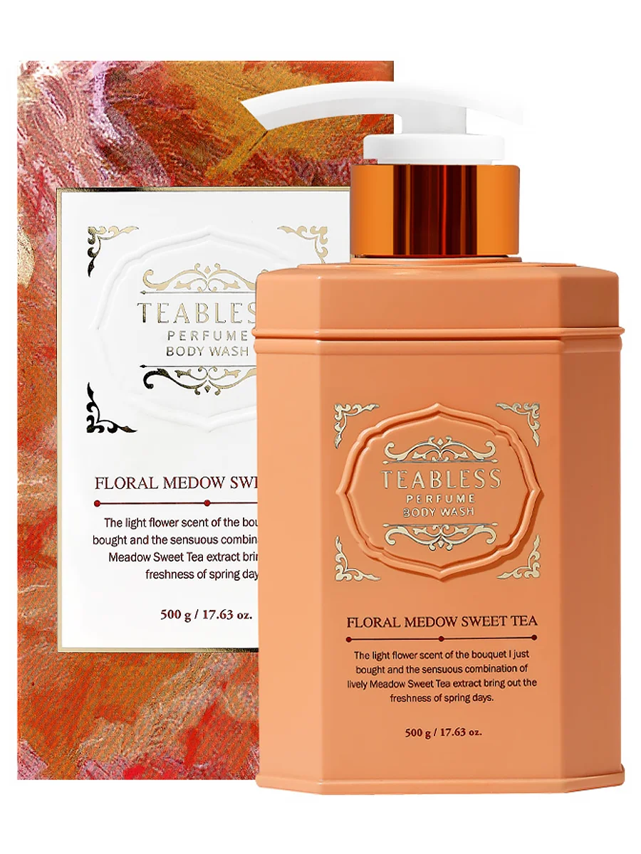 Teabless Парфюмированный гель для душа «Цветочный чай» Floral Meadowsweet Tea Perfume Body Wash 500 гр