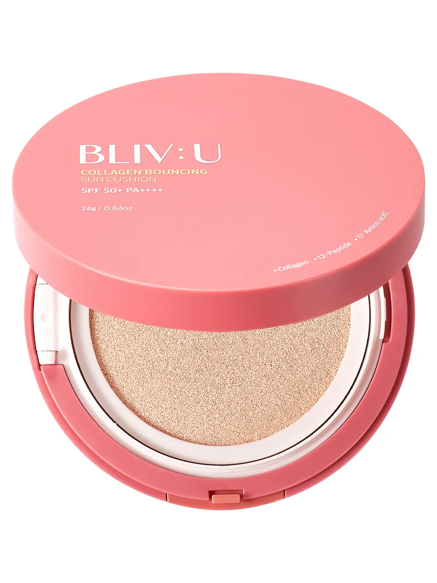 BLIV:U Коллагеновый солнцезащитный кушон с пептидами SPF50+ PA++++ Collagen Bouncing Sun Cushion 24 гр