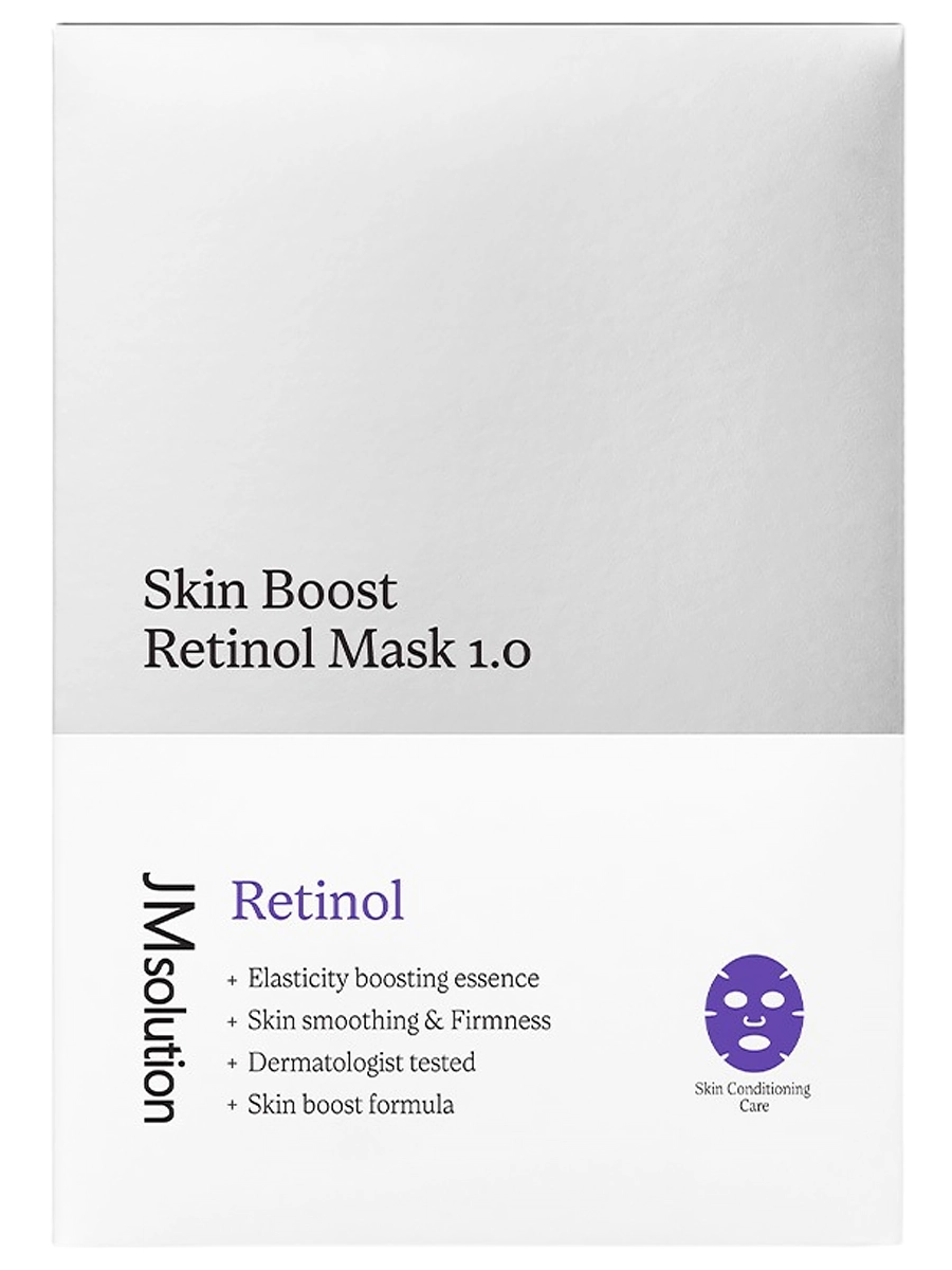JMsolution Тканевая маска с ретинолом для выравнивания тона Skin Boost Retinol Mask 30 мл х 10 шт