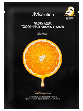 JMsolution Тканевая маска для выравнивания тона Glory Aqua Tocopherol Vitamin C Mask 30 мл