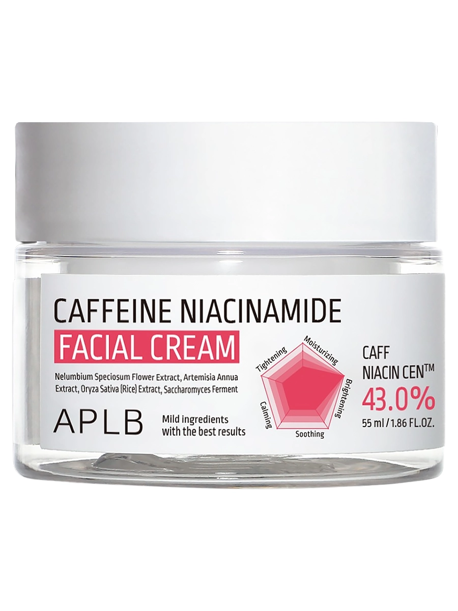 APLB Крем с кофеином и ниацинамидом от отёков и усталости Caffeine Niacinamide Facial Cream 55 мл