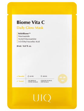 UIQ Ежедневная тканевая маска с витамином C для сияния кожи Biome Vita C Glow Mask 20 мл
