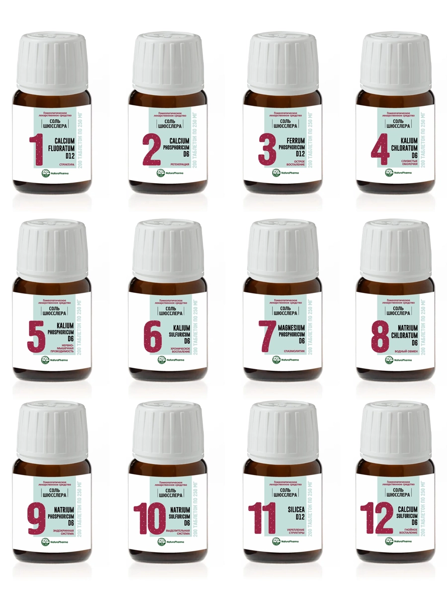 NaturaPharma Набор солей Шюсслера №1-12 80 таблеток х 12 шт