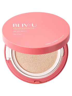 BLIV:U Коллагеновый солнцезащитный кушон с пептидами SPF50+ PA++++ Collagen Bouncing Sun Cushion 24 гр