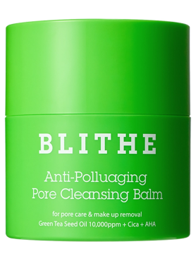 Blithe Очищающий гидрофильный бальзам c AHA-кислотой и зелёным чаем Anti-Polluaging Pore Cleansing Balm 50 мл