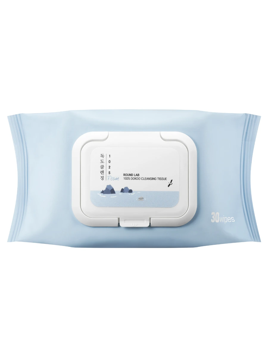 Round Lab Очищающие салфетки для снятия макияжа 1025 Dokdo Cleansing Tissue 30 шт