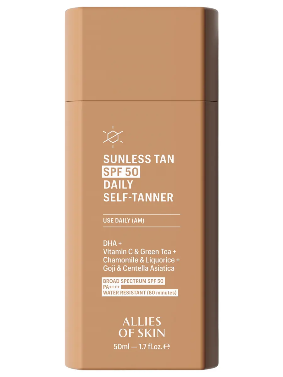 Allies of Skin Солнцезащитный крем-автозагар для лица Sunless Tan SPF50 Sunscreen + Self-Tanner 50 мл