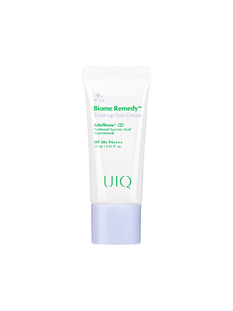 UIQ Освежающий солнцезащитный крем SPF50 Biome Remedy Tone-Up Sun Cream 20 мл