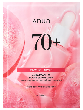 Anua Тканевая маска с экстрактом персика и ниацинамидом для сияния кожи Peach 70% Niacin Serum Mask 25 мл