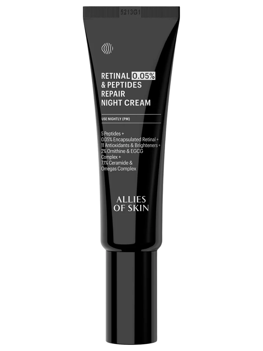 Allies of Skin Ночной восстанавливающий пептидный крем с 0.05% ретиналя Retinal 0.05% & Peptides Repair Night Cream 48 мл