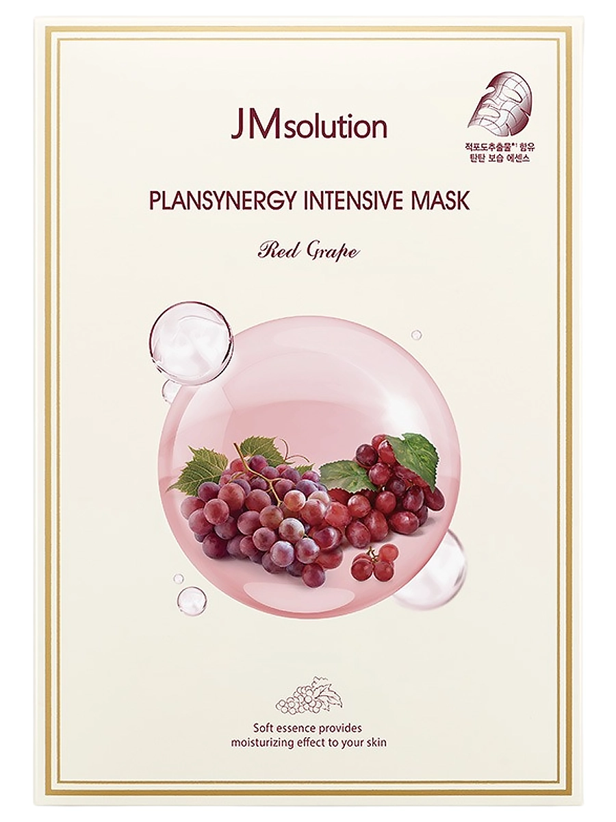 JMsolution Укрепляющая тканевая маска с красным виноградом Plansynergy Intensive Mask Red Grape 30 мл х 10 шт