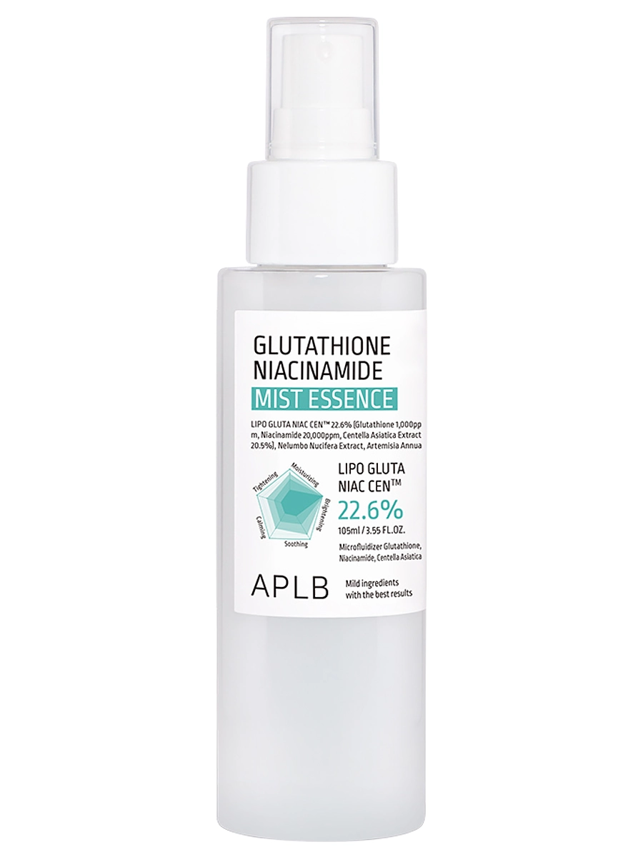 APLB Мист-эссенция с глутатионом и ниацинамидом для ровного тона Glutathione Niacinamide Mist Essence 105 мл