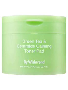 By Wishtrend Успокаивающие тонер-пэды с зеленым чаем Green Tea&Ceramide Calming Toner Pad 70 шт