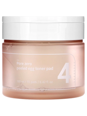 Numbuzin Себорегулирующие тонер-пэды для сужения пор No.4 Pore Zero Peeled Egg Toner Pad 70 шт