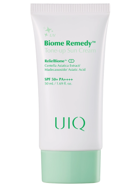UIQ Тонирующий солнцезащитный крем с центеллой SPF50 Biome Remedy Tone-Up Sun Cream 50 мл