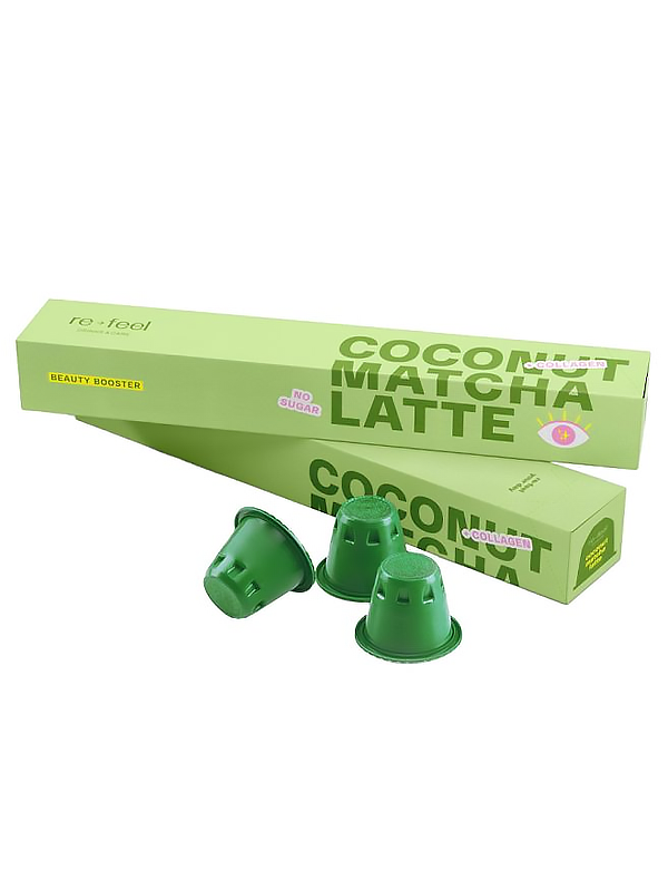 re-feel Матча-латте с коллагеном и кокосовым молоком в капсулах Coconut Matcha Latte 10 шт