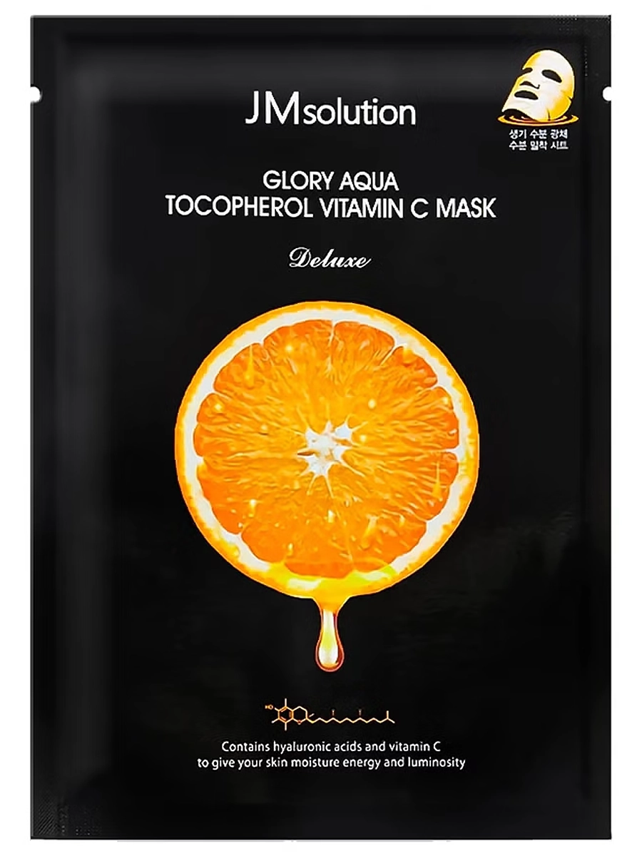 JMsolution Тканевая маска для выравнивания тона Glory Aqua Tocopherol Vitamin C Mask 30 мл