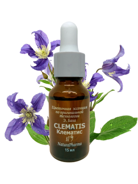 NaturaPharma Цветочная эссенция Баха №9 Клематис/Ломонос – Цветок реальности Clematis 15 мл